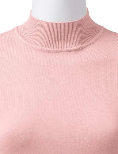 Vista 4 de JSCEND Suéter de punto de manga larga con cuello alto y elástico para mujer