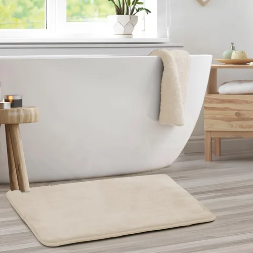 Vista 2 de Clara Clark Alfombra de Baño 24" x 17" - Alfombras de Baño, Tapete de Baño de Espuma Viscoelástica, Afelpado, Acogedor, Ultra Suave, Antideslizante