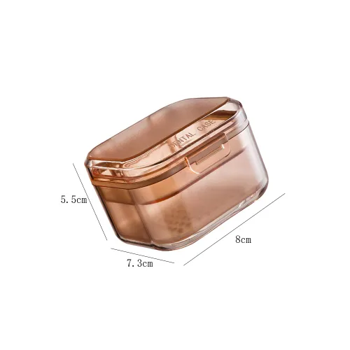 Vista 2 de Caja de 1 pieza para prótesis dental, caja de baño de 3 capas, caja rectangular para dentaduras postizas, caja de almacenamiento de dientes falsos
