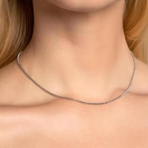Vista 2 de PORI JEWELERS 14K Gold 1.8MM, 2.5MM, or 3.5MM Round Box Chain Necklace -16"-30" Yellow or White Gold- For Men and Women