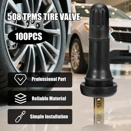 Vista 3 de Saihisday TR413 - Vástagos de válvula de neumático de goma negra TPMS para GM Chevy (paquete de 50) (50, negro)