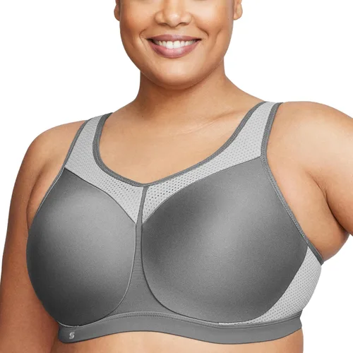 Vista 10 de Full Figure Plus Size High Impact Wonderwire Sports Bra Underwire #9066 Negro