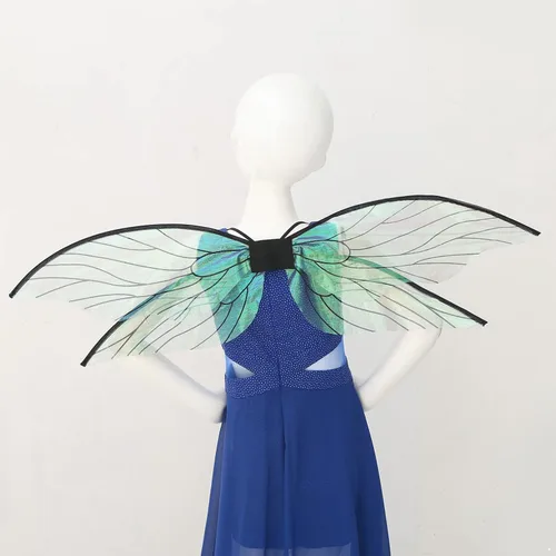 Vista 2 de iiniim Dress Up Cita Wings Fairy Princess Elf Wings Halloween Masquerade Cosplay Accesorios de disfraz de color negro, talla única
