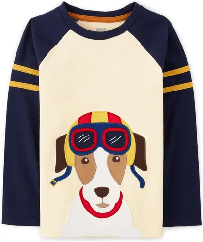 Vista 10 de Gymboree - Camisetas de manga larga con bordado gráfico para niños y niños pequeños, diseño de otoño y festivo Oso de trapo de manzana