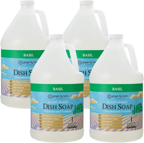 Vista 17 de Ginger Lily Farms Botanicals Jabón líquido para platos a base de plantas, fórmula concentrada con máximo poder de limpieza de grasa, libre