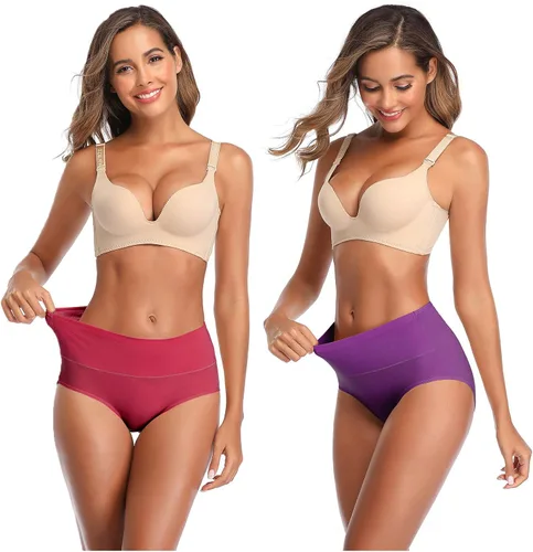 Vista 3 de ASIMOON Ropa interior para mujer, ropa interior de algodón, posparto, con control de abdomen, elásticos, transpirables, cobertura completa