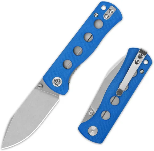 Vista 11 de QSP Canary Folder - Cuchillo plegable de bolsillo, hoja de 7.21 cm Sandvik 14C28N con acabado negro lavado a la piedra, mango G10 negro, bloqueo