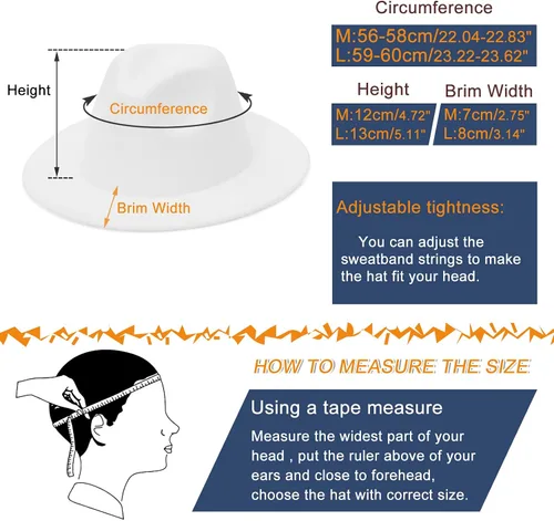 Vista 4 de EOZY Sombrero Fedora de ala ancha para mujer y hombre, gorra de Panamá
