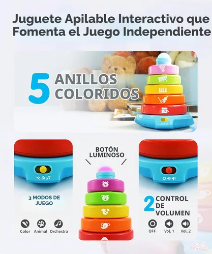 Vista 4 de BEST LEARNING Stack & Learn - Juguete apilable de actividades educativas de desarrollo para bebés de 6 o 9 meses en adelante Regalos de cumpleaños