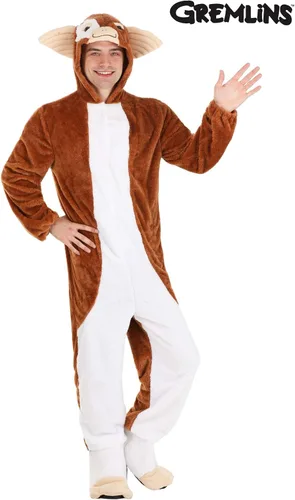 Vista 2 de Gremlins - Disfraz de Gizmo para adultos, overol de Gremlin peludo, disfraz de personaje de película de los años 80 y 90 para cosplay y Halloween