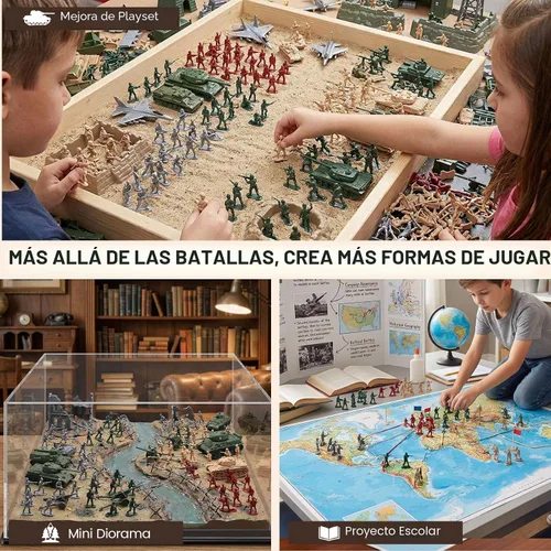 Vista 5 de AMOR PRESENT Juego de 120 piezas militares para hombres del ejército, juego de soldado militar, figuras de acción del ejército, con vehículos