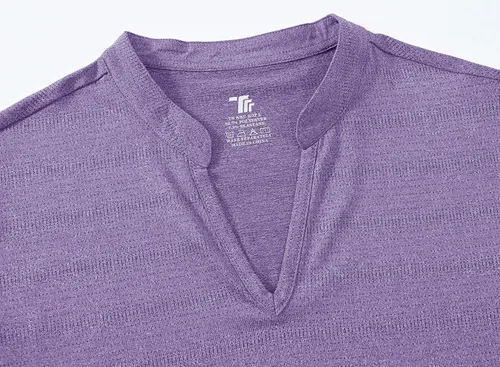 Vista 73 de Gopune Polo de golf con cuello en V para mujer, sin cuello, manga corta, ligera, de secado rápido, camisetas de tenis para correr