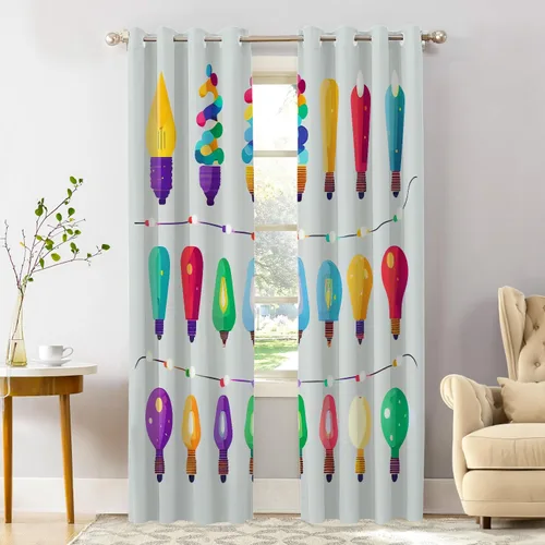 Vista 108 de Shrahala Cortinas opacas con diseño de uvas maduras de dibujos animados, copa de vino y botella, cenefa de cocina, cortinas de bloqueo de luz