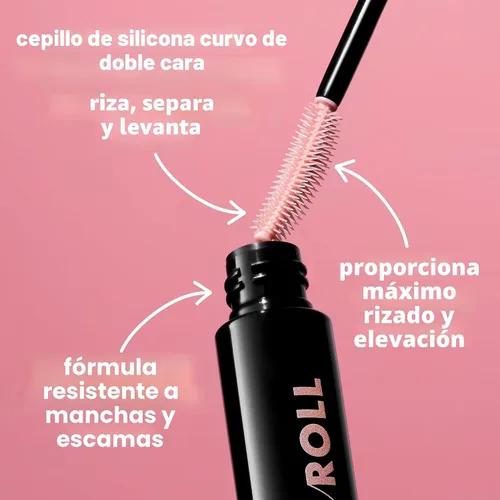 Vista 3 de e.l.f. Lash 'N Roll Máscara, Máscara rizadora para pestañas visiblemente levantadas, levanta y separa las pestañas. Fórmula de larga duración, Negro