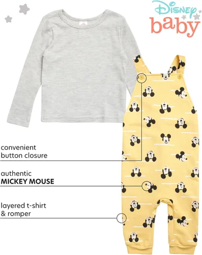 Vista 2 de Disney Conjunto de pijama de Mickey Mouse para bebé, 2 piezas y camisa de manga larga