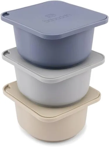 Vista 20 de Babadoh Accesorios para hacer pizza Recipientes a prueba de masa de pizza con tapas Juego de 3 Color de masa Tamaño original