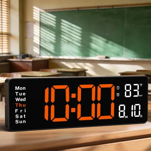 Vista 6 de Digital Clock Large Display, 13" Large Digital Wall Clock for Classroom
