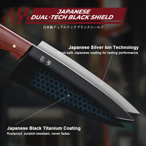 Vista 3 de DRGSKL - Cuchillo utilitario de cocina de Japón - Cuchillo pequeño de chef de 5 pulgadas forjado de una sola pieza de acero de alto carbono ATS-34