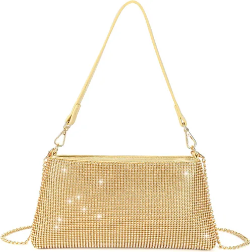 Vista 11 de Valleycomfy Bolso de Mano de Brillo para Noche para Mujeres Dama Niña Novia Bolso de Diamantes de Imitación para Baile de Graduación Cóctel Fiesta