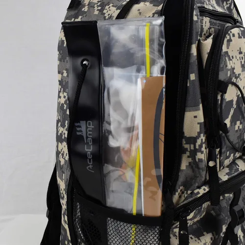 Vista 3 de AceCamp Funda impermeable para mapas, portador de mapas hermético, bolsa protectora transparente para camping, senderismo, documentos, electrónica