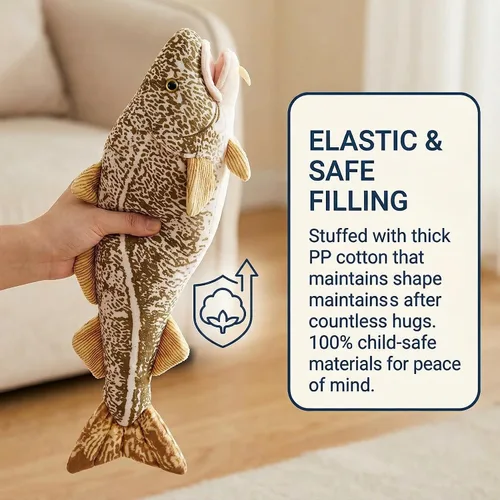 Vista 4 de Juguete de peluche de bacalao de simulación de bacalao – 17 pulgadas de profundidad realista de animales del océano del Pacífico, figura de juguetes