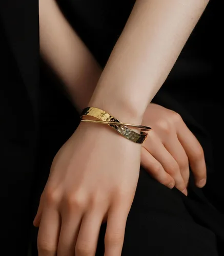 Vista 57 de OZEL - Pulseras para mujer, chapados en oro real de 18 quilates, pulseras de oro de cristal colorido para regalos
