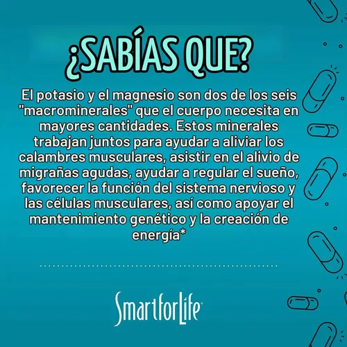Vista 5 de Smart for Life Suplemento de potasio y magnesio, 30 cápsulas veganas, sin