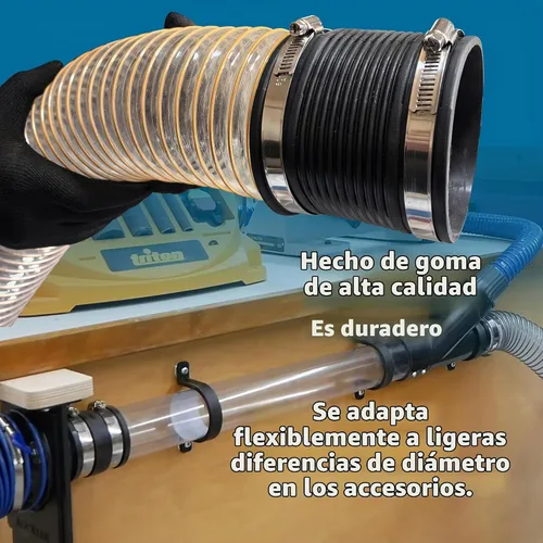 Vista 2 de Puertos de conector de manguera flexible de control de polvo de 4 pulgadas 70149 para manguera de recolección de polvo de carpintería de 4 pulgadas