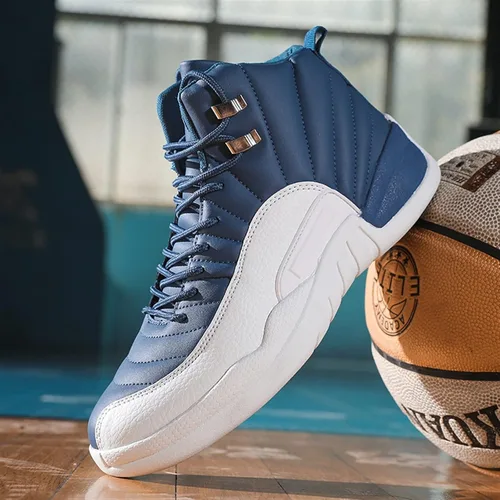 Vista 4 de AIVERC Zapatos de entrenamiento para hombre Zapatos de baloncesto para hombre, zapatos de baloncesto negros de caña alta, zapatos deportivos negros