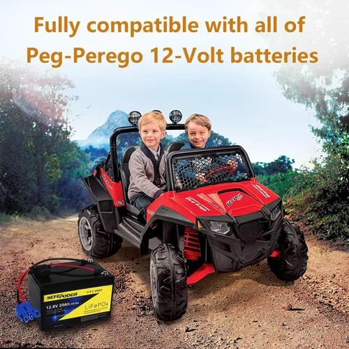 Vista 5 de SEFEPODER Batería de repuesto compatible con Peg Perego de 12 voltios, batería recargable Lifepo4 de 12 V, 20 Ah, BMS integrado de 40 A