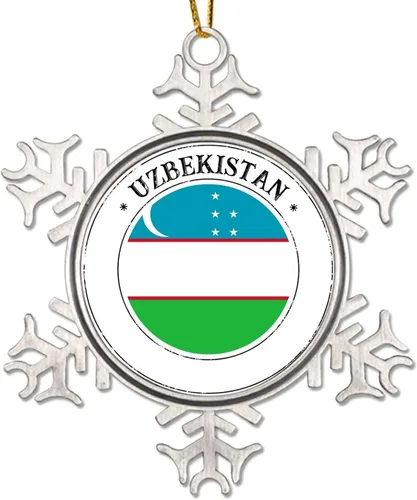 Vista 10 de Adornos de bandera de Andorra para árbol de Navidad, bandera nacional, silueta de Andorra, decoraciones de árbol de Navidad, copo de nieve, metal