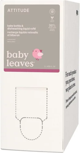 Vista 9 de ATTITUDE Jabón para platos y limpiador de biberones para bebés, líquido para lavar platos verificado por EWG, sin tintes ni fragancias añadidos