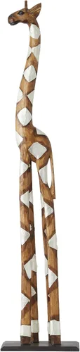 Vista 2 de Deco 79 Estatua decorativa de jirafa de madera, estatua decorativa para decoración del hogar, 11 x 6 x 47 pulgadas, color marrón