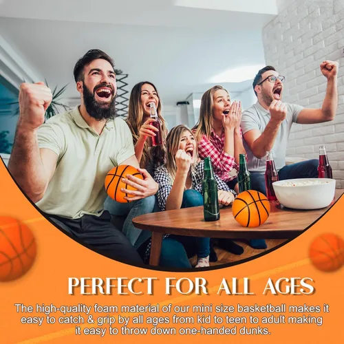 Vista 5 de Syhood 4 bolas de espuma de baloncesto de 4 pulgadas para aliviar la ansiedad y la presión para aliviar la ansiedad para fiestas deportivas