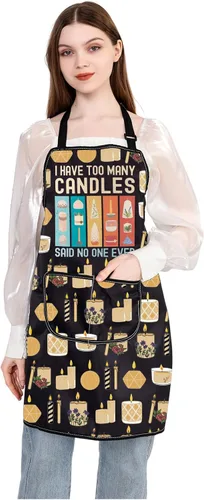 Vista 2 de JXGZSO Delantal de cocina para velas, regalos para amantes de las velas, regalo para velas, delantal de trabajo, vela, regalo para artesanos