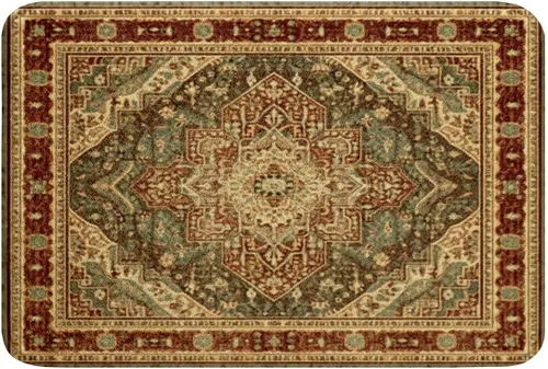 Vista 8 de Erosebridal Alfombras de baño vintage art decó, alfombra de baño antideslizante con medallón oriental rojo, 16 x 24 pulgadas, estilo bohemio, turco