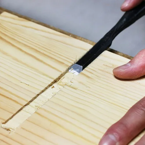 Vista 5 de KAKURI Cincel de mortaja japonés para carpintería 1/8" (3 mm), fabricado en Japón, cincel de madera Oire Nomi, hoja de acero japonés de alto carbono