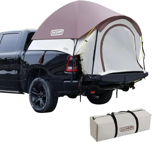 Vista 10 de Tecoom Truck Bed Tent, Double Layer Waterproof PU3000mm for 5.5-6.7ft, Portable 2/3 Person Compact Full Size Pickup with Rain Fly for Back of