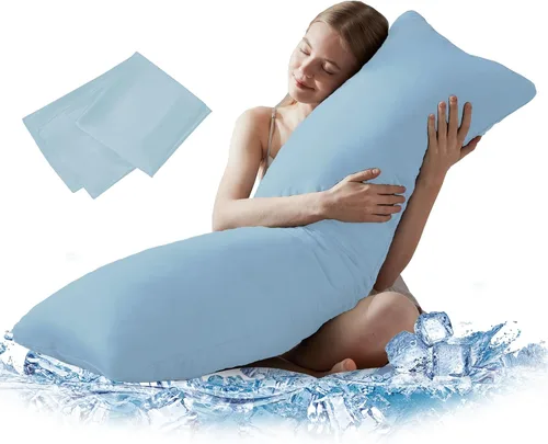 Vista 8 de DOWNCOOL Relleno de almohada de cuerpo completo de lujo con funda de fibra, almohada corporal ultrasuave para dormir, inserto de almohada de cama