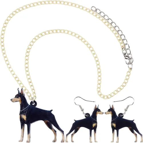 Vista 5 de DUOWEI Acrylic Dog Jewelry Sets Cute Pet Dog Gifts for Women Girls Dog Lovers