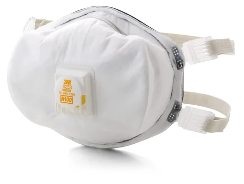 Vista 3 de Respirador para Partículas 3M™ 8233, 1, Blanco, 1