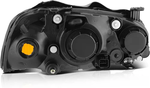 Vista 4 de Par de faros delanteros aptos para Hyundai Elantra 2004-2006, carcasa negra, reflector ámbar, lente transparente HY2503130 HY2502130 Driver and