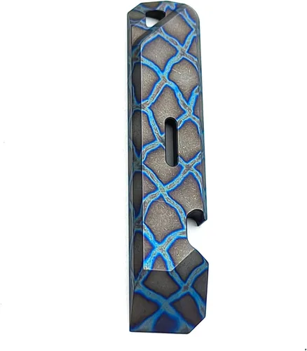 Vista 5 de FANYCS - Barra de palanca de titanio con abridor de botellas, función de ojo de cerradura, multiherramienta portátil EDC (azul horneado)