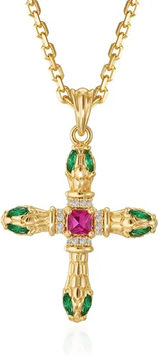 Vista 187 de Fettero - Collar con dije de cruz de fe, chapado en oro de 14 K, cadena fina, minimalista, simple, pequeña, para oración, regalo de joyería religiosa