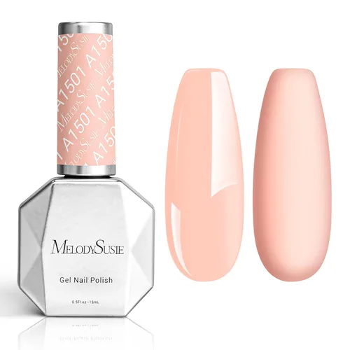 Vista 8 de MelodySusie - Esmalte de uñas en gel con brillo perla rosa brillante, 0.5 fl oz, efecto hilo, con acabado de concha rosa brillante, UV LED