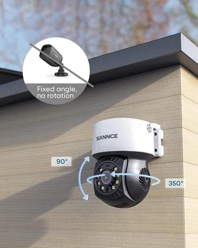 Vista 3 de SANNCE Cámara domo 1080P PT, cámara de seguridad exterior panorámica/inclinación de 2MP, visión nocturna de 98.4 ft para sistema de vigilancia CCTV