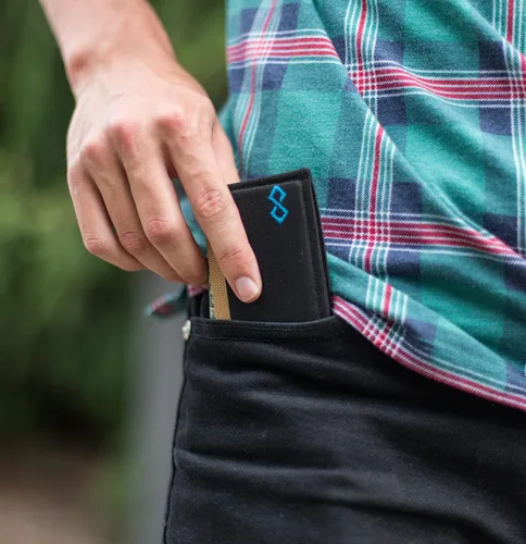 Vista 4 de Infinity Wallet cartera minimalista para hombre, talla única , Azul