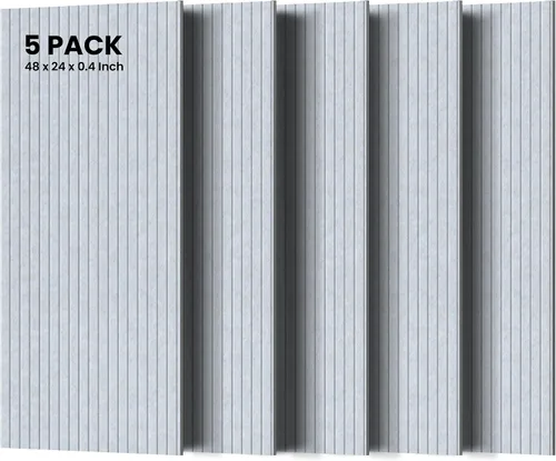 Vista 48 de TO-TH Juego de 4 paneles de pared insonorizados de 47.2 x 23.6 pulgadas con aspecto de madera, absorben el sonido, paneles acústicos grandes