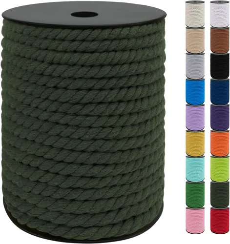 Vista 51 de JeogYong Cordón de algodón de 10mm, 22.86 metros de cuerda natural para macramé, hilo de 3 hebras torcido, cuerda para macramé para manualidades
