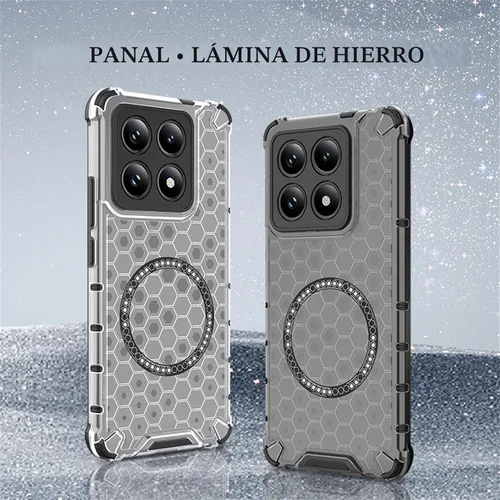 Vista 5 de Funda transparente para Xiaomi 14 T Pro Honeycomb Negro